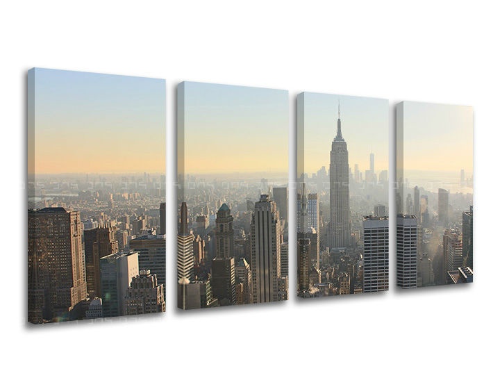E-shop Obraz na stenu 4 dielny MESTO / NEW YORK ME117E41 - 80x40 cm