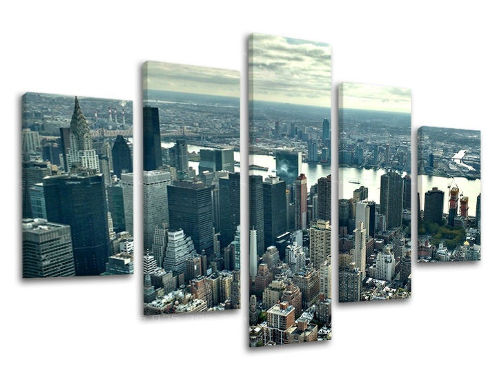 E-shop Obraz na stenu 5 dielny MESTO / NEW YORK ME118E50 - 150x100 cm