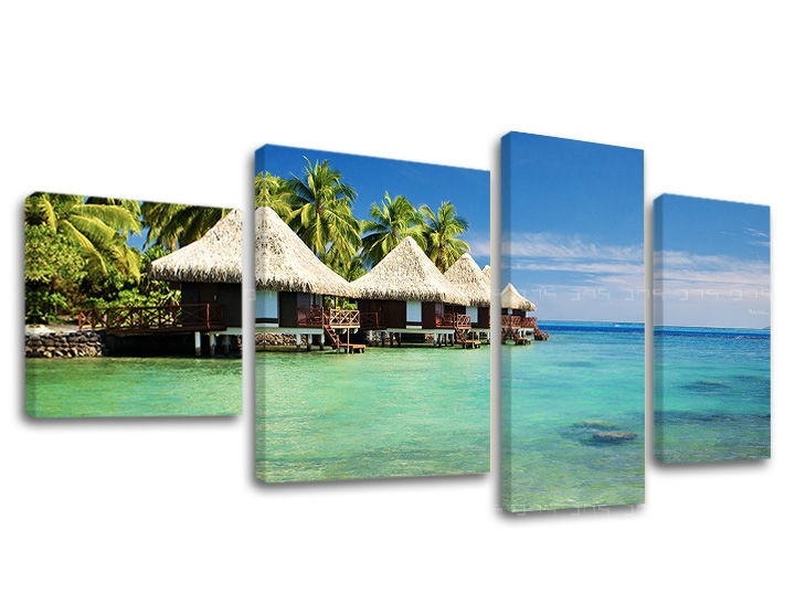 E-shop Obraz na plátne 4 dielny PLÁŽ PL001E40 - 130x70 cm