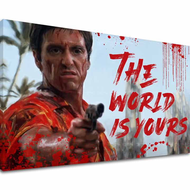 E-shop Scarface obraz na plátne Krvavý Tony Montana so zbraňou v ruke