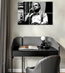 E-shop Najväčší mafiáni na plátne The Godfather - Vito Corleone s fľaškou škótskej 120x80 cm