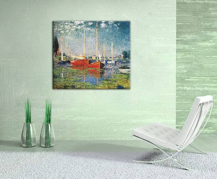 E-shop Obraz na plátne ČERVENÉ LODE V ARGENTEUIL – Claude Monet