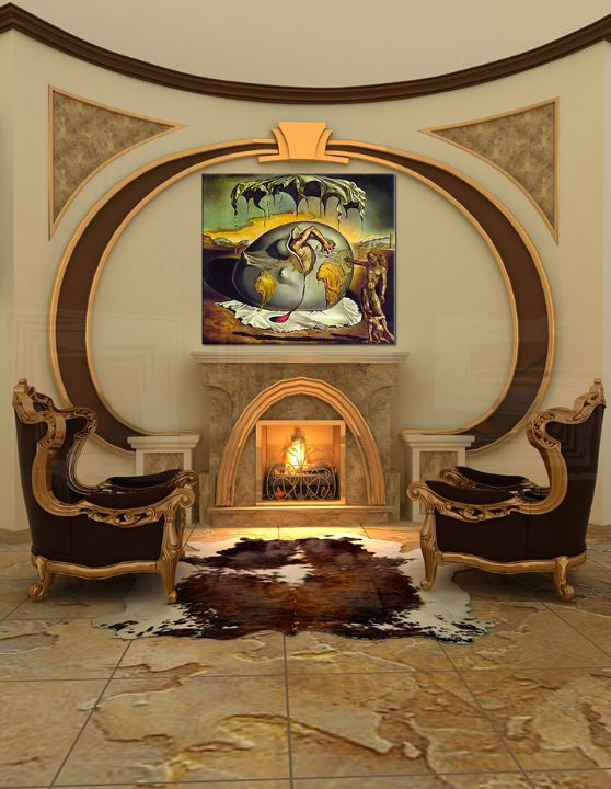 E-shop Obraz na plátne GEOPOLITICUS CHILD WATCHING the BIRTH OF NEW MAN – Salvador Dalí 70x80 cm