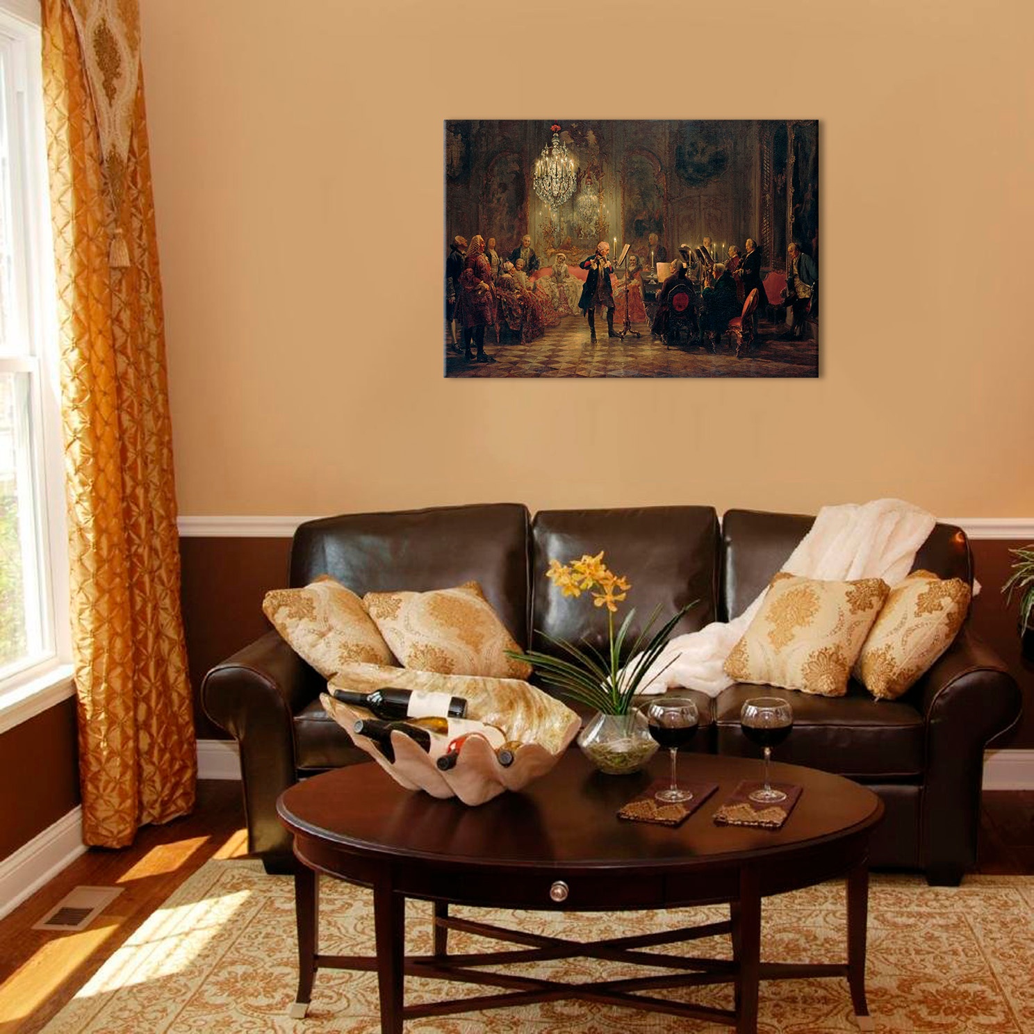 E-shop Obraz na plátne Adolph Menzel - Frederick Veľký hrá na flaute v Sanssouci
