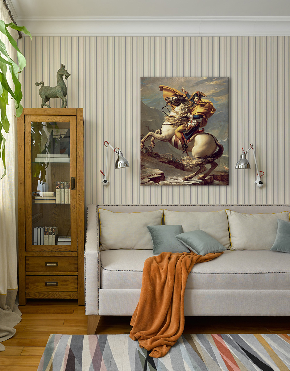 E-shop Obraz na plátne Jacques-Louis David - Napoleon prechádza cez Alpy 60x70 cm