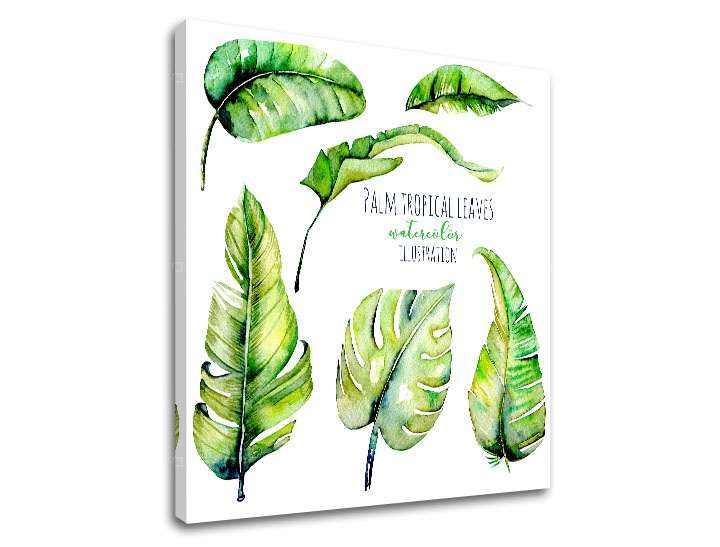 E-shop Obraz na stenu s textom Palm tropical leaves