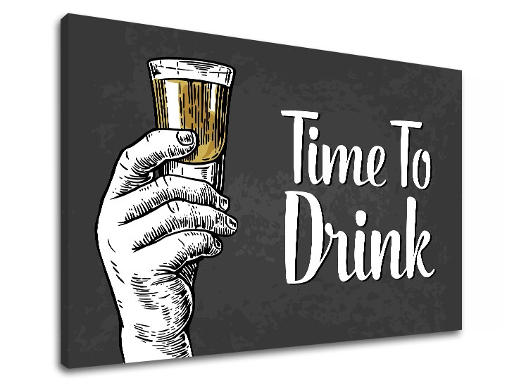 Levně Nástěnné umění s textem Čas na drink