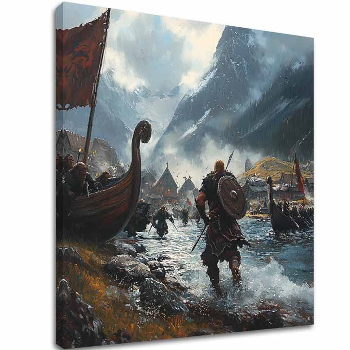 E-shop Obraz na plátne Vikingovia na Mori - Historický Obraz