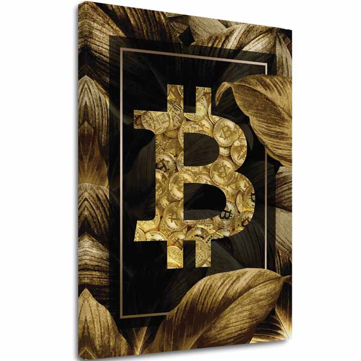 E-shop Obraz na plátne Zlatý Bitcoin - Moderný Kryptomotív