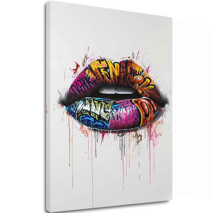 E-shop Obraz Graffiti Lips | Talianske plátno