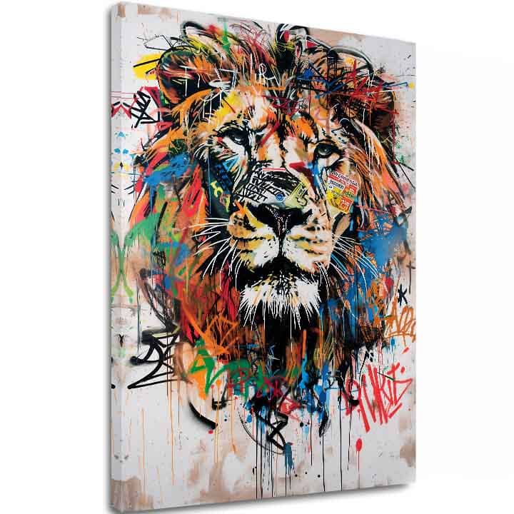 E-shop Obraz Graffiti Lion | Talianske plátno