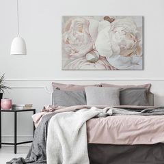 E-shop Obraz na plátne KRÁSNE BÉŽOVÉ KVETY 60x40 cm
