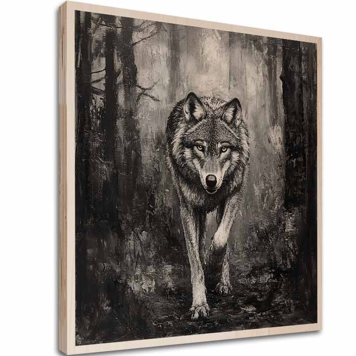 E-shop Obraz na dreve Fenrir - Vlk severských lesov