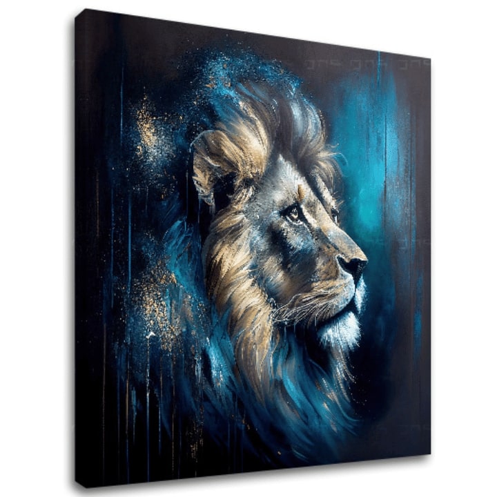 E-shop Dekoratívna maľba na plátne - PREMIUM ART - Lion's Strength and Grace 60x60 cm