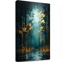 E-shop Moderný nástenný dekor Zlatá listová fantázia - PREMIUM ART