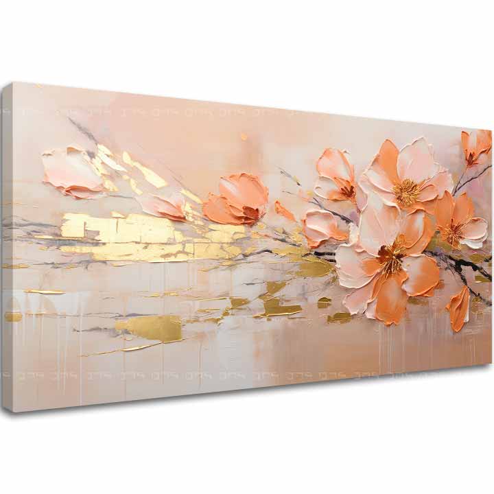 E-shop Štrukturovaný obraz Zlatý dotyk prírody - PREMIUM ART 40x80 cm