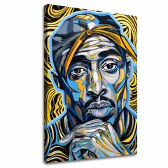E-shop Obraz Tupac Shakur - Zlaté tóny rapu | 100% originál domaľovaný akrylom