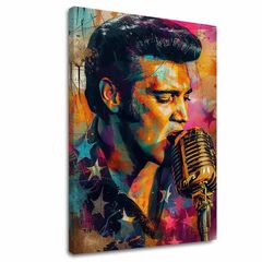 E-shop Obraz Elvis Presley - Zlatý hlas rock’n’rollu | 100% originál domaľovaný akrylom
