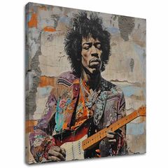 E-shop Obraz Jimi Hendrix - Gitarová poézia | 100% originál domaľovaný akrylom
