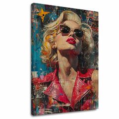 E-shop Obraz Marilyn Monroe - Ikona v žiari svetiel | 100% originál domaľovaný akrylom