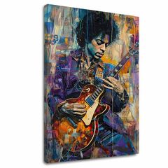 E-shop Obraz Jimi Hendrix - Gitara v plameňoch | 100% originál domaľovaný akrylom