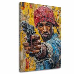 E-shop Obraz Tupac Shakur - Rapová gangster | 100% originál domaľovaný akrylom