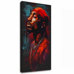 E-shop Obraz Tupac Shakur - Ikona za mikrofónom | 100% originál domalovaný akrylom