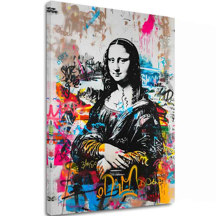 E-shop Obraz Graffiti Mona na plátne | Maľovaná štruktúra