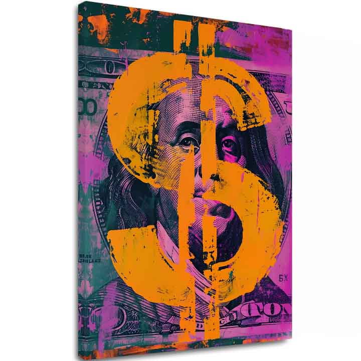 E-shop Obraz Money Benjamin na plátne | Maľovaná štruktúra