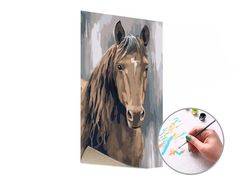 E-shop Maľovanie podľa čísel HNEDÝ ŽREBEC – nízka náročnosť 40x60 cm