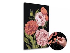 E-shop Maľovanie podľa čísel KVETINOVÁ ZÁHRADA – nízka náročnosť SPECIAL BLACK EDITION