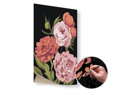 E-shop Maľovanie podľa čísel KVETINOVÁ ZÁHRADA nízka náročnosť SPECIAL BLACK EDITION - 40x60 cm bez rámu