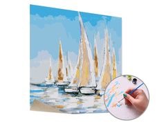E-shop Maľovanie podľa čísel LODE NA MORI – nízka náročnosť 50x50