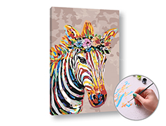 E-shop Maľovanie podľa čísel ZEBRA S KVETMI