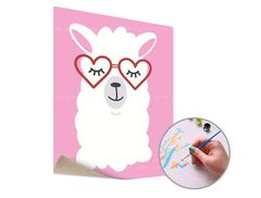 E-shop Maľovanie podľa čísel ZAMILOVANÁ LAMA – nízka náročnosť 50x40