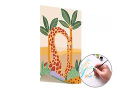 E-shop Maľovanie podľa čísel ŽIRAFA A MLÁĎA – nízka náročnosť 40x60 cm