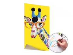 E-shop Maľovanie podľa čísel ŽIRAFA S OKULIARMI – nízka náročnosť 40x60 cm