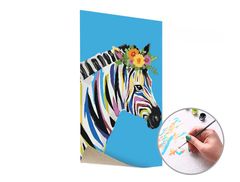 E-shop Maľovanie podľa čísel FAREBNÁ ZEBRA – nízka náročnosť 40x60 cm