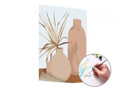 E-shop Maľovanie podľa čísel HNEDÉ VÁZY – nízka náročnosť 40x60 cm
