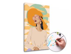 E-shop Maľovanie podľa čísel ŽENA V ŽLTOM Klobúku