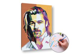 E-shop Maľovanie podľa čísel BRAD PITT – nízka náročnosť