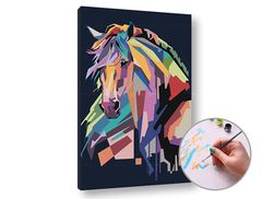 E-shop Maľovanie podľa čísel FAREBNÝ KÔŇ – nízka náročnosť