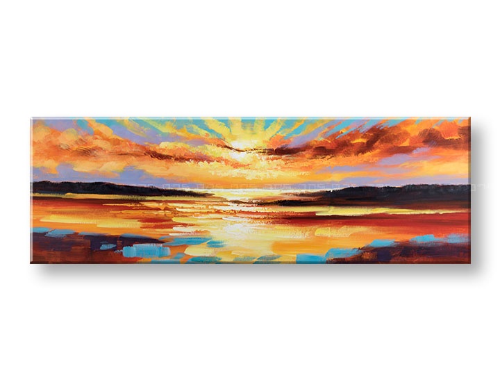 E-shop Maľovaný obraz na stenu ZÁPAD SLNKA 1 dielny YOBCFASS008 - 150x50 cm