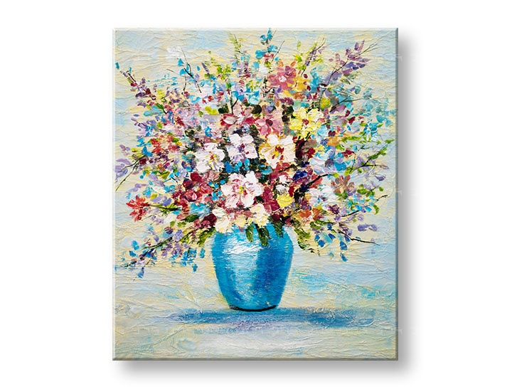 Levně Malovaný nástěnný obraz KVĚTINY VE VÁZE 1 díl 60x70 cm YOBCFAZH6215E1
