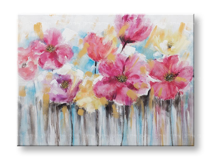 E-shop Maľovaný obraz na stenu KVETY 120x90 cm