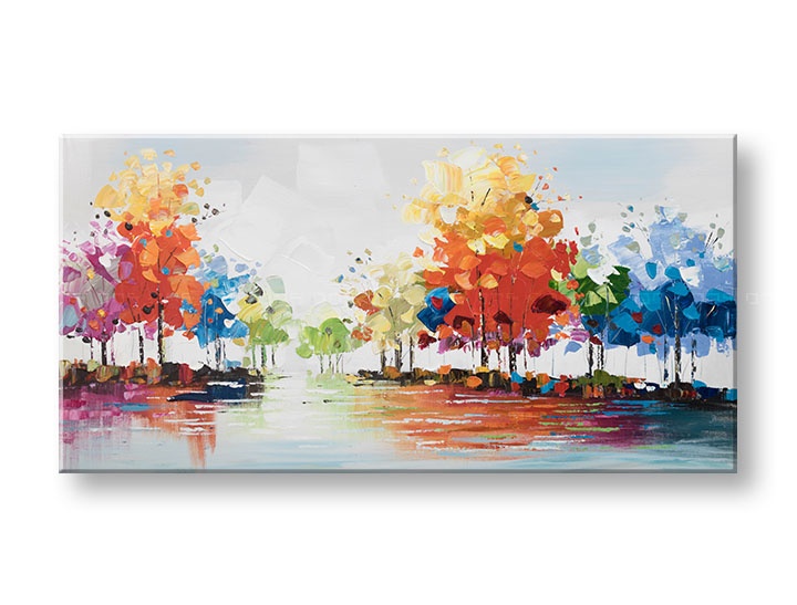 E-shop Maľovaný obraz na stenu STROMY 1 dielny YOBCWFTR026 - 140x70 cm