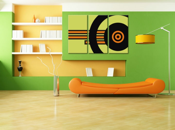 E-shop Ručne maľovaný POP Art obraz ABSTRAKT 3 dielny abstr1