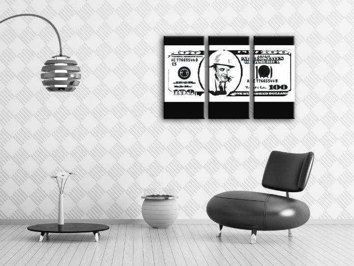 E-shop Ručne maľovaný POP Art obraz AL CAPONE 3 dielny ac