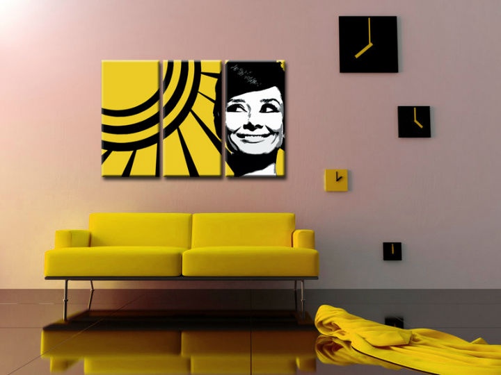 E-shop Ručne maľovaný POP Art obraz Audrey HEPBHURN