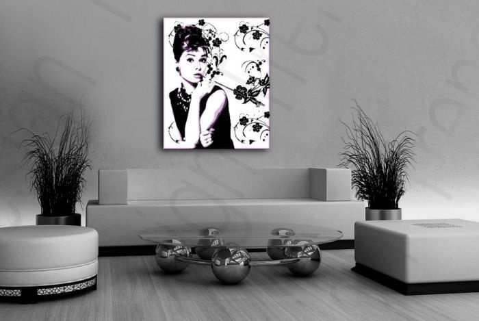 E-shop Ručne maľovaný POP Art obraz Audrey Hepburn ah5